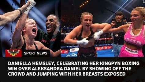 daniel hemsley onlyfans|OnlyFans star Daniella Hemsley flashes crowd celebrating boxing。